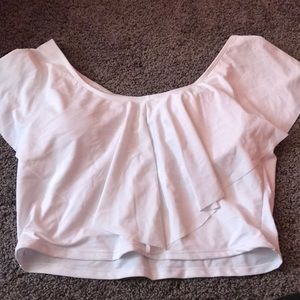 Beautiful plus size white bathing suit top!